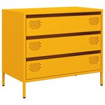vidaXL Buffet jaune moutarde 68x39x58 5 cm acier laminé à froid