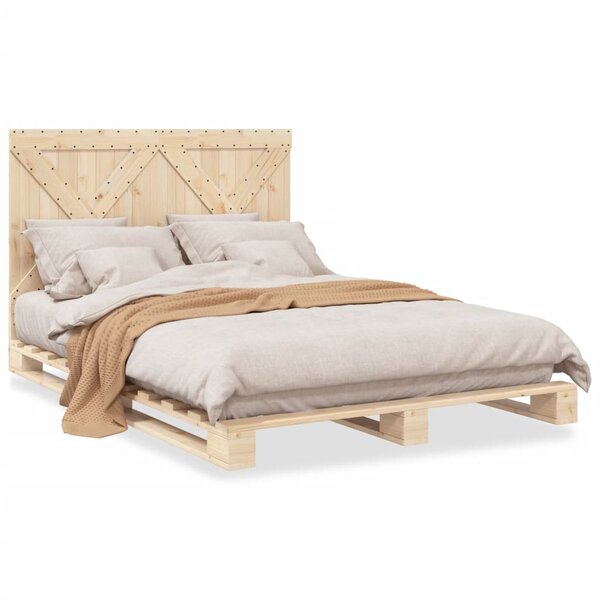 vidaXL Cadre de lit sans matelas avec tête de lit bois massif