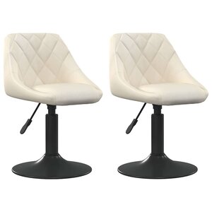 vidaXL Chaises pivotantes à manger lot de 2 Crème Velours