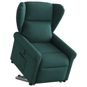 vidaXL Fauteuil inclinable électrique vert foncé tissu