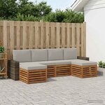 vidaXL Ensembles de canapés avec coussin 6 Pièces Naturel et gris clair