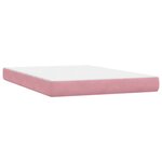 vidaXL Sommier à lattes de lit avec matelas et LED rose 160x220 cm velours