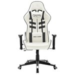 vidaXL Chaise de jeu Blanc et noir Cuir artificiel