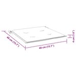 vidaXL Coussins de chaise de jardin lot de 6 40x40x4 cm tissu