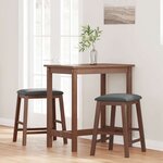 vidaXL chaises de bar avec coussins 2 Pièces marron bois massif d'hévéa