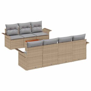 vidaXL Ensemble de canapé de jardin 8 Pièces Beige et Gris clair