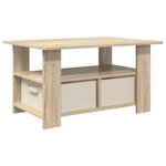 vidaXL Table basse Chêne Sonoma 77 x 55 x 42 cm Bois d'ingénierie