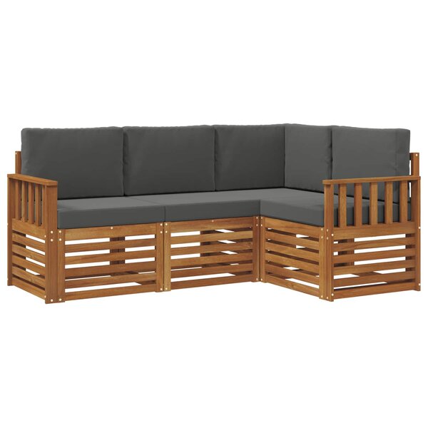 vidaXL Ensembles de canapés avec coussin 4 Pièces Naturel et Anthracite