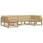 vidaXL Ensemble de canapés d'extérieur 6 pc Blanc et Beige
