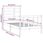 vidaXL Cadre de lit sans matelas blanc 90x200 cm bois de pin massif