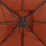 vidaXL Parasol de jardin en porte-à-faux avec double toit terre cuite