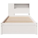 vidaXL Lit bibliothèque sans matelas blanc 90x200cm bois de pin massif