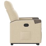vidaXL Fauteuil inclinable Crème Tissu