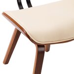 vidaXL Chaises à manger lot de 4 crème bois courbé et similicuir