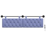 vidaXL Tête de lit suspendue Avec lumière LED Bleu denim Tissu