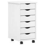 vidaXL Ensemble bureau et cabinet roulant MOSS 2 pc Blanc