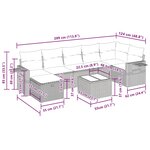 vidaXL Salon de jardin 8 Pièces avec coussins noir résine tressée