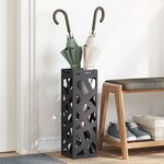 vidaXL Porte-parapluie Noir Métal Moyen Motif Support de parapluies
