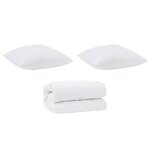 vidaXL Duvet avec oreillers Autre 3 Pièces Blanc 260 x 220 cm Microfibre