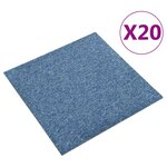 vidaXL Tapis 20 Pièces Bleu 50 x 50 cm 100  Polypropylène