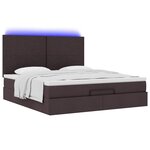 VidaXL Cadre de lit ottoman avec matelas marron foncé 180x200 cm tissu