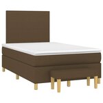vidaXL Sommier à lattes de lit et matelas marron foncé 120x190cm tissu