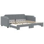 vidaXL Lit de jour avec lit gigogne gris clair 100x190 cm tissu