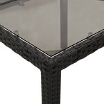 vidaXL Table de jardin dessus en verre Noir 190x90x75cm Résine tressée