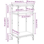 vidaXL Table d'appoint Chêne noir 40 x 30 x 75 cm Bois d'ingénierie