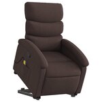 vidaXL Fauteuil inclinable de massage Marron foncé Tissu