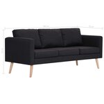 vidaXL Ensemble de canapé 2 Pièces tissu noir
