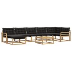 vidaXL Ensemble de canapés d'extérieur 8 pc Blanc et noir