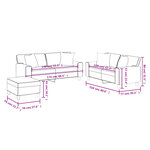 vidaXL Ensemble de canapés 3 Pièces avec coussins cappuccino similicuir