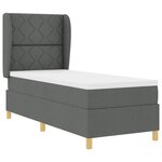 vidaXL Lit à ressorts avec matelas Gris foncé 200 x 80 cm tissu