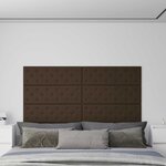 vidaXL Tête de lit murale 12 pc Marron Simili cuir