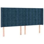 vidaXL Tête de lit avec oreilles Bleu foncé 203x16x118/128 cm Velours