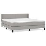 vidaXL Sommier à lattes de lit avec matelas Gris clair 180x200cm Tissu