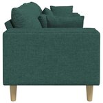 vidaXL Canapé avec coussin Vert foncé 250 x 77 x 76 cm tissu