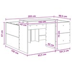 vidaXL Lit haut pour enfants avec bureau Sonoma gris 98 5 x 200 cm