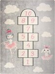 Tapis enfant Marelle 80 x 150 cm - Gris