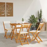 vidaXL Set de Bistro Pliable 5 Pièces avec Coussins en Bois d'Acacia