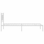 vidaXL Cadre de lit métal sans matelas et tête de lit blanc 107x203 cm