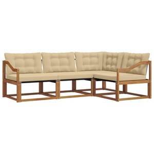vidaXL Ensemble de canapés d'extérieur 4 pc Naturel et Beige