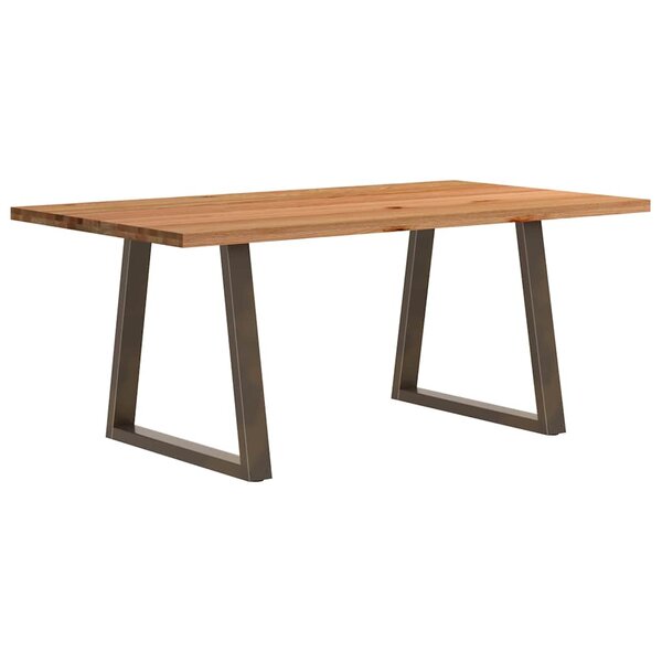 vidaXL Table à manger marron clair bois de chêne massif rectangulaire