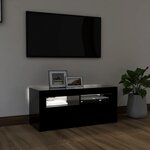 vidaXL Meuble TV avec lumières LED noir 90x35x40 cm