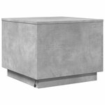 vidaXL Table basse avec lumières LED gris béton 50x50x40 cm