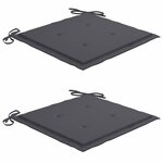 vidaXL Chaises de jardin lot de 2 et coussins anthracite Bois de teck