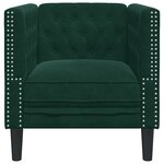 vidaXL Fauteuil Chesterfield vert foncé velours