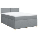 vidaXL Sommier à lattes de lit avec matelas Gris clair 160x200cm Tissu