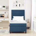 vidaXL Lit à Ressort avec Matelas Bleu 90x200 cm Tissu